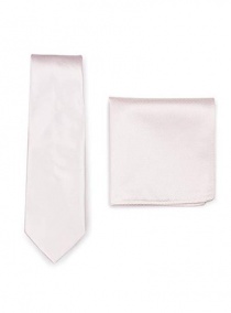 Conjunto corbata de negocios pañuelo rosa pálido