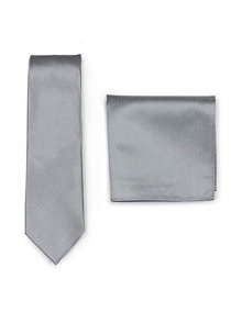 Juego de corbata de tela decorativa gris