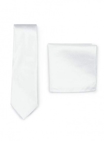 Conjunto corbata Cavalier tela blanca estructurada