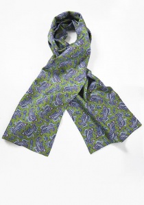 Corbata pañuelo verde noble paisley