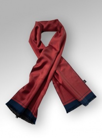 Pañuelo de seda liso doble cara rojo medio