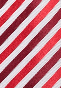 Corbata rayas rojo burdeos blanco
