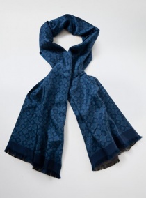 Bufanda de seda Doubleface Emblemas azul