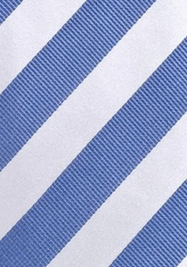 Corbata XXL a rayas en azul hielo y blanco