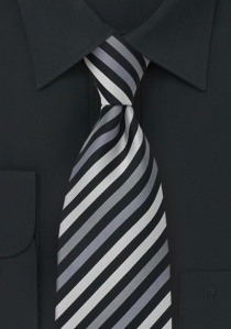 Corbata rayas negro gris