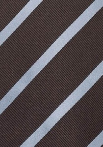 Corbata marrón rayas azul XXL