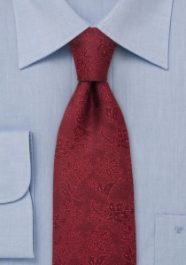 Corbata burdeos rojo arabescos