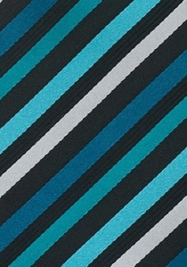 Corbata rayas aguamarina
