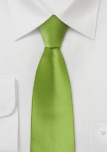 Corbata estrecha verde manzana lisa