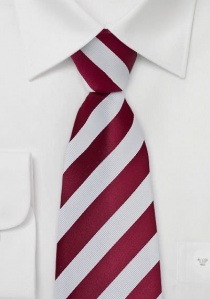 Corbata rayas rojo cereza blanco