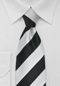 Corbata rayas negro blanco plateado