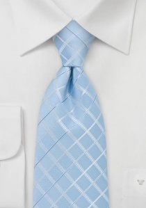 Corbata cuadros azul pálido blanco