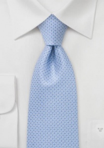 Krawatte Kastenmuster hellblau weiß