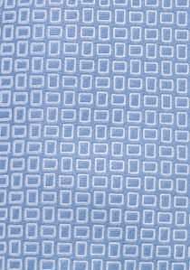 Corbata dibujo de rectángulos azul hielo blanco