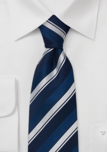Corbata de clip azul a rayas
