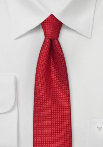 Corbata rojo fuego estrecha motivo casillas