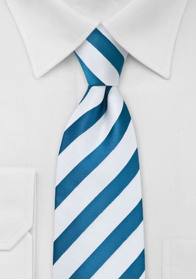 Krawatte Streifen aqua weiß