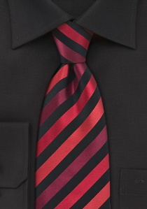 Corbata larga roja negro