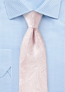 XXL corbata motivo paisley rosa pálido