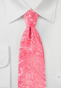 XXL corbata estampado paisley coral
