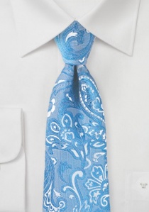 XXL corbata estampado paisley azul hielo