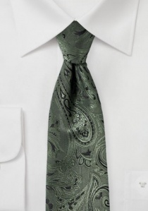 XXL corbata paisley motivo verde oliva