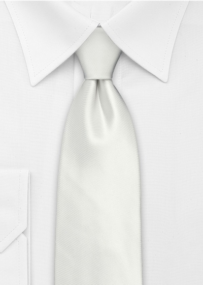 Corbata blanca monocolor |