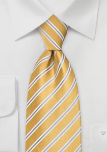 Corbata a rayas amarillo/plateado