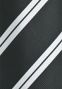 Corbata extra larga negro asfalto blanco