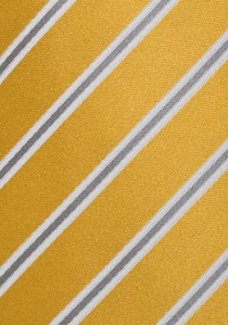 Corbata a rayas amarillo/plateado