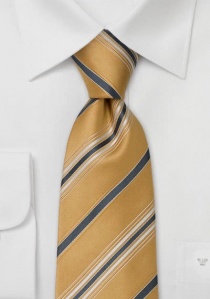 Corbata diseño rayas oro amarillo antracita
