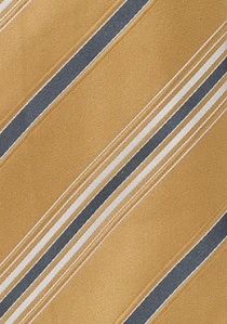 Corbata diseño rayas oro amarillo antracita