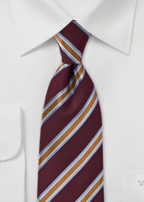 Corbata para hombre con diseño de rayas Rojo Ocre