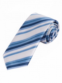 Corbata XXL elegante diseño a rayas blanco azul