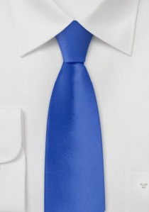 Corbata azul cobalto estrecha lisa