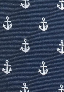 Corbata azul marino anclas