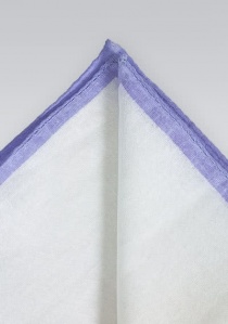 Cavalier tela de lino blanco natural borde lila