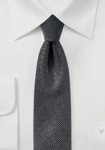 Corbata con brillos negro tinta color plata