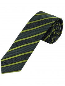 XXL corbata rayas verde noble gris oscuro