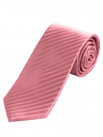 Corbata slim monocromo rayas estructura rosa