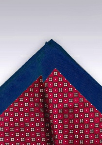 Pañuelo de bolsillo rojo cereza geométrico