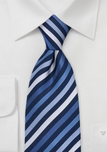 Corbata a rayas azul cobalto y gris