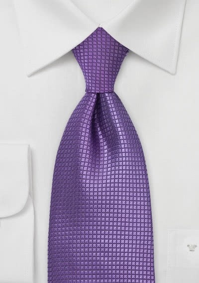 Krawatte Lila Gittermuster