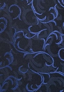 Corbata negro flores azules