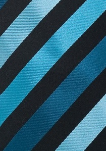 Corbata rayas azul negro turquesa