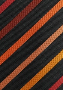 Corbata a rayas negro y naranja