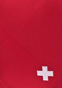 Corbata Suiza rojo cruz