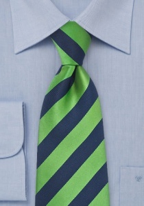 Corbata azul marino verde rayas