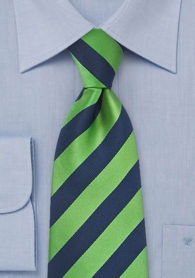 Corbata azul marino verde rayas |