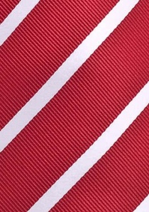 Corbata roja rayas blancas